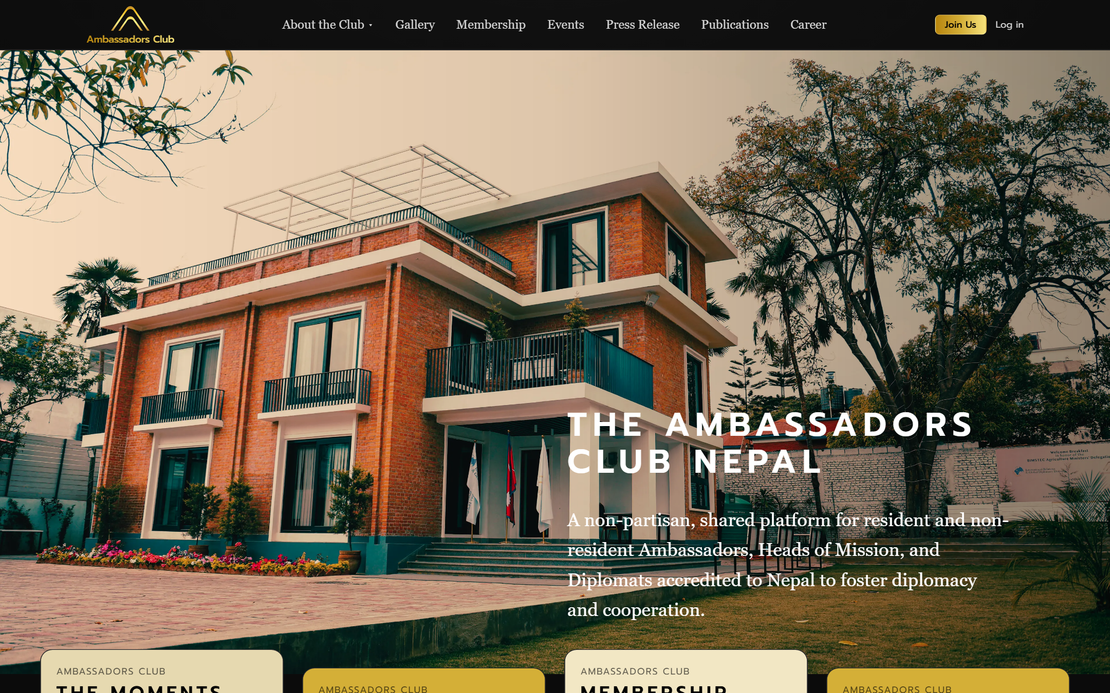 Ambassadors Club Nepal home page