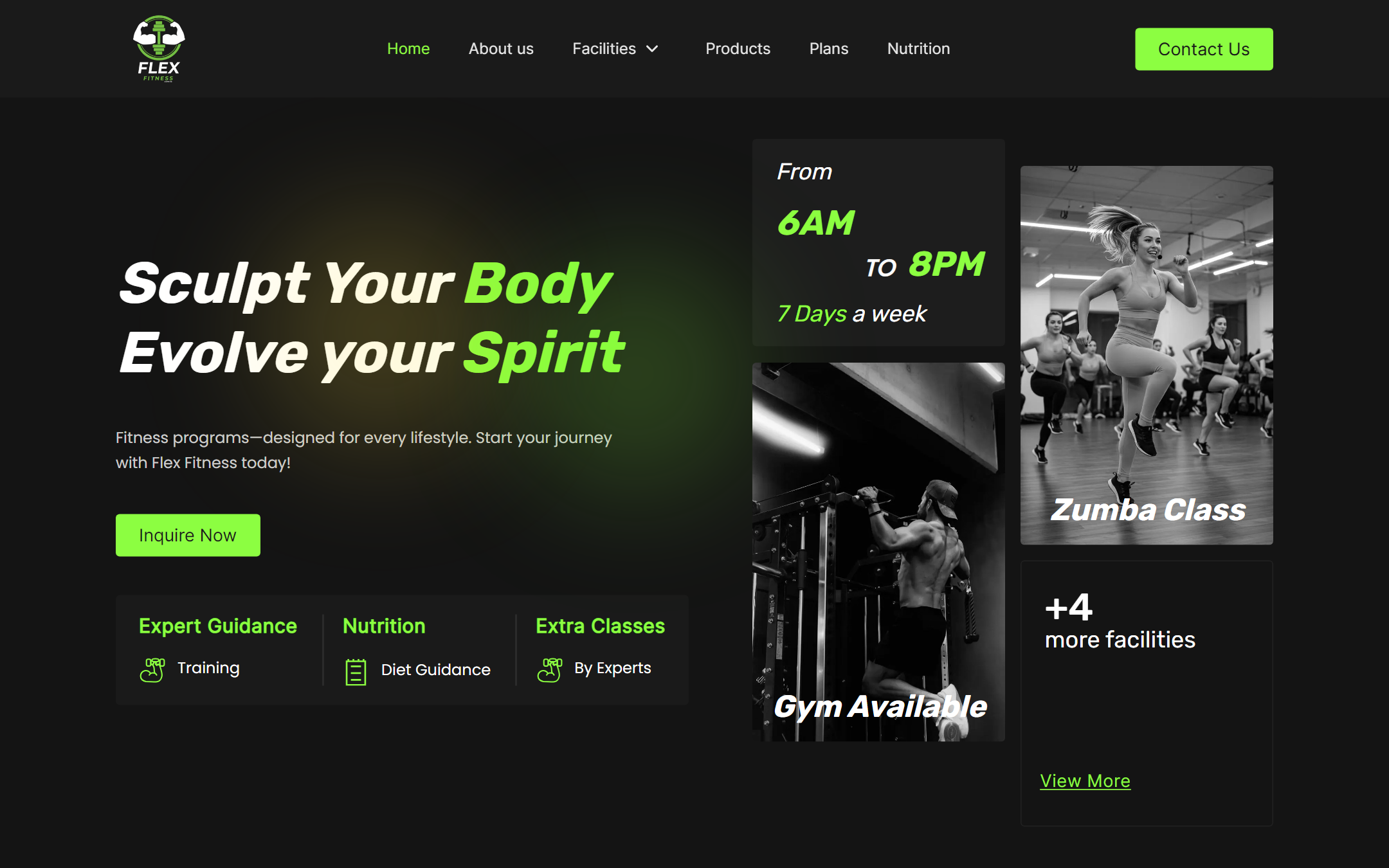 Flex Fitness home page